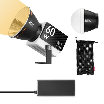 Picture of Zhiyun MOLUS G60 60W Pocket COB Light 2700K-6500K Bi-Color LED Video Light, Support App Control for Live Stream with Reflector and Soft Box (G60 Standard)