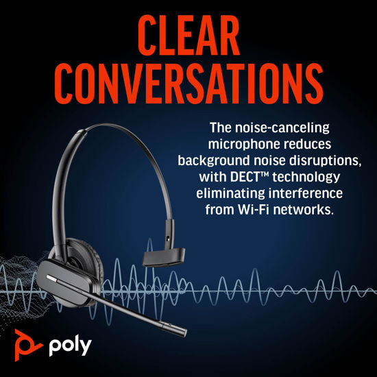 GetUSCart- Poly CS540 Wireless DECT Headset (Plantronics) - Single Ear ...