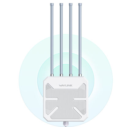 Picture of Outdoor WiFi Extender, AX1800 Dual Band Long Range Outdoor Wireless Access Point with 1000Mbps WAN/LAN Port,PoE Powered,Weatherproof,4x8dBi Antennas,Supports AP/Repeater,Mesh Router/Extender Mode