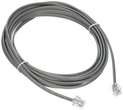 Picture of C2G 09591 RJ11 6P4C Straight Modular Cable, Silver (14 Feet, 4.26 Meters)