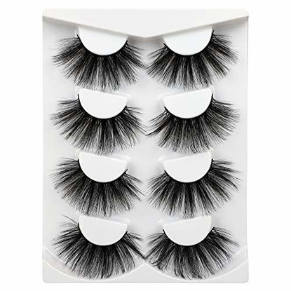 Picture of 25MM False Eyelashes Fluffy Long Fake Lashes High Volume Handmade Strip Lashes Pack for Variety Makeup