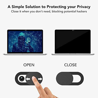 Picture of Webcam Cover Slide, Ultra Thin Laptop Camera Cover Slide Blocker Protect Your Privacy Security Compatible with Computer Desktop iMac PC MacBook Air Laptop iPad iPhone 8/7/6 Plus/SE 2