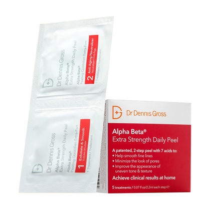 Picture of Dr. Dennis Gross Alpha Beta Extra Strength Daily Peel | 2 Step Daily Treatment to Boost Radiance, Refine Pores, Clear Breakouts, and Smooth Lines & Wrinkles | 5 Treatments