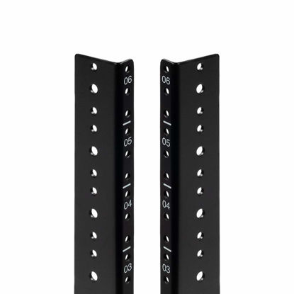 Picture of NavePoint 6U Vertical Rack Rail Pair DIY Kit with Hardware, Black