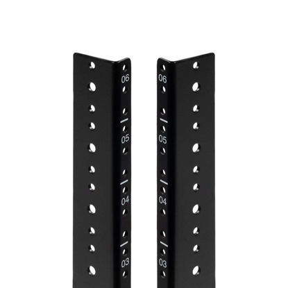 Picture of NavePoint 6U Vertical Rack Rail Pair DIY Kit with Hardware, Black
