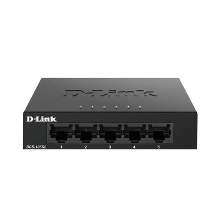 Picture of D-Link DGS-105GL, Ethernet Switch, 5 Port Gigabit Unmanaged Desktop Plug and Play Sturdy Metal Housing Fanless Design EEE