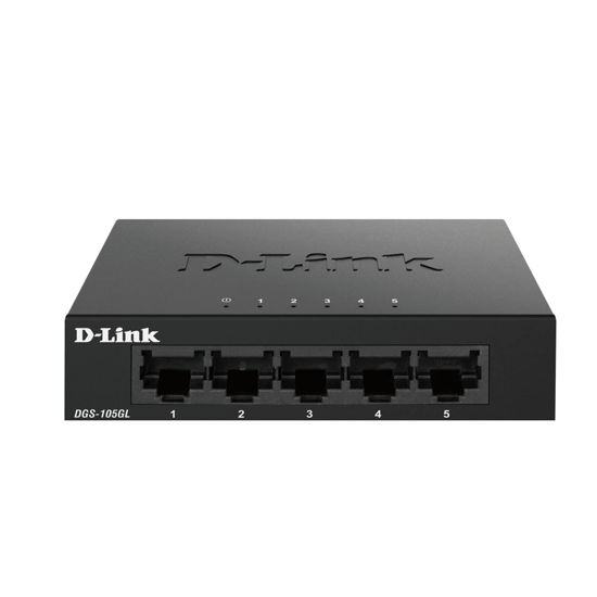 Picture of D-Link DGS-105GL, Ethernet Switch, 5 Port Gigabit Unmanaged Desktop Plug and Play Sturdy Metal Housing Fanless Design EEE