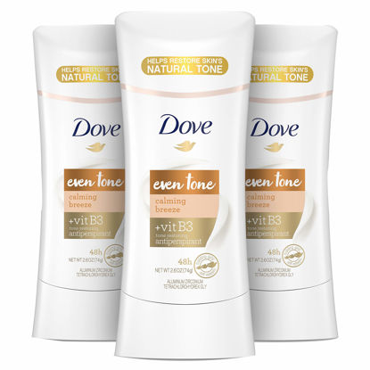 Picture of Dove Even Tone Antiperspirant Deodorant for Uneven Skin Tone Calming Breeze Sweat Block for All-Day Fresh Feeling 3 Count 2.6 Ounce