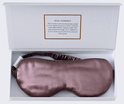 Picture of ZIMASILK 100% 22Momme Mulberry Silk Sleep Mask for Sleeping, Filled with Premium Mulberry Silk, Softest & Breathable Silk Eye Sleeping Mask (Gray Purple)
