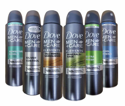Picture of Dove Men+Care Dry Spray Antiperspirant Deodorant 150 ML Pack of 6 Mixed Scents