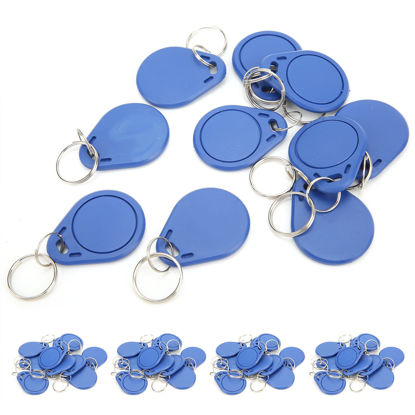 Picture of 50pcs NFC Smart Key Tag Card,RFID Keychains, IC Card Tag Token Key Chain Keyfob, Home Security Parts Door Access 13.56MHZ 2‑10cm for Access Control Elevators
