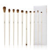 Picture of Jessup Precision Makeup Brushes 10Pcs Eye Makeup Brush Set Premium Synthetic Eyeshadow Concealer Eyeliner Eyebrow Blending Highlight Brush, Light Grey T330