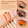 Picture of Jessup Precision Makeup Brushes 10Pcs Eye Makeup Brush Set Premium Synthetic Eyeshadow Concealer Eyeliner Eyebrow Blending Highlight Brush, Light Grey T330