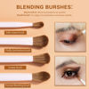 Picture of Jessup Precision Makeup Brushes 10Pcs Eye Makeup Brush Set Premium Synthetic Eyeshadow Concealer Eyeliner Eyebrow Blending Highlight Brush, Light Grey T330