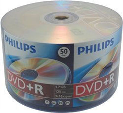 Picture of PHILIPS 16x 4.7GB 120-Min DVD+R Media 50-Pack