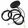 Picture of 4G LTE WiFi GPS Antenna Combined Antennas Magnet and Adhesive Mount 3 Leads Antenna Triple SMA Male Connector 1.5M for GPS Navigation Head Unit Car Telematics 4G LTE Mobile Booster System