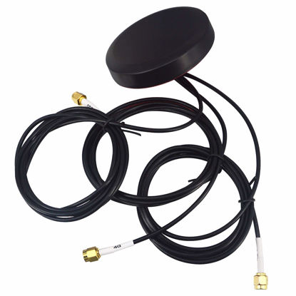 Picture of 4G LTE WiFi GPS Antenna Combined Antennas Magnet and Adhesive Mount 3 Leads Antenna Triple SMA Male Connector 1.5M for GPS Navigation Head Unit Car Telematics 4G LTE Mobile Booster System