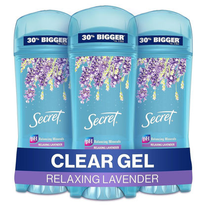 Picture of Secret Antiperspirant and Deodorant for Women Refreshing Lavender, Clear Gel, 48 Hr Odor Protection, 3.4 oz (Pack of 3)