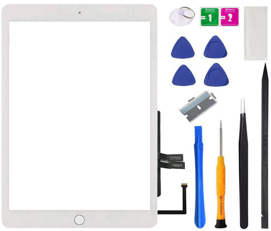  White Touch Screen Digitizer Repair Kit for iPad 9.7 2018 iPad  6 6th Gen A1893 A1954 Front Glass Replacement (Without Home Button,not  Include LCD) +Pre-Installed Adhesive + Tools : Electronics