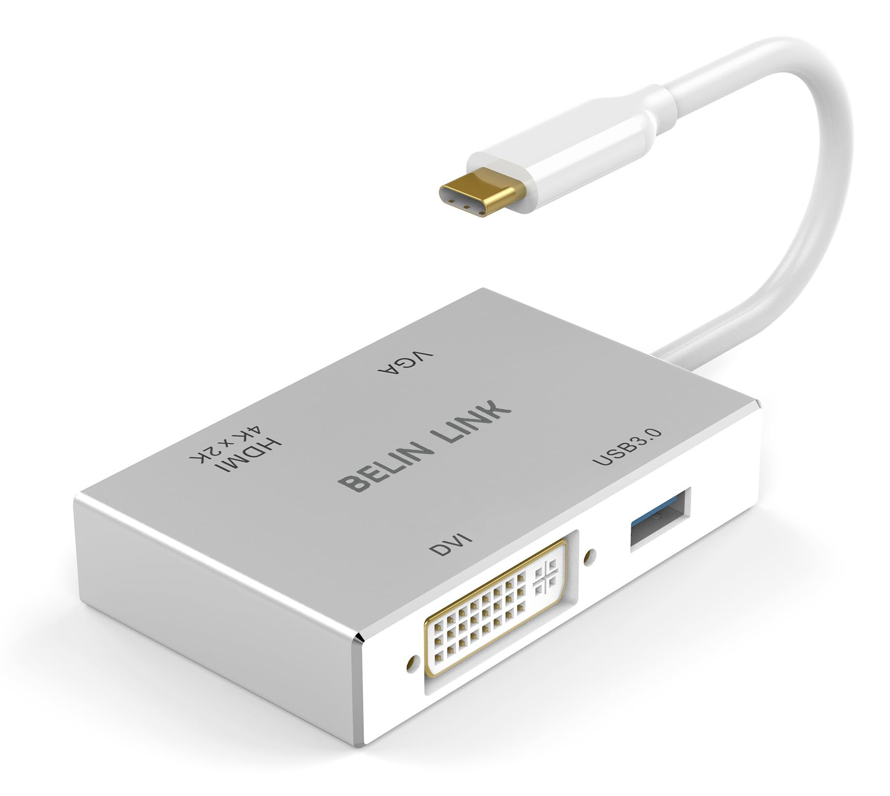 GetUSCart- BELIN LINK USB C to HDMI DVI VGA USB 3.0 Adapter,USB 3.1 ...