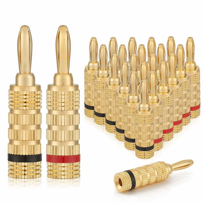 Picture of WGGE WG-3333 24k Gold Plated Speaker Banana Plugs-Closed Screw Type (12 Pairs (24 Plugs))