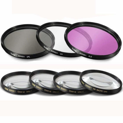 Picture of 55mm 7PC Filter Set for Sony Alpha a7, Alpha a7 II, Alpha a7 III Camera with 28-70mm Lens, a6600 with 18-135mm Lens - Includes 3 PC Filter Kit (UV-CPL-FLD) and 4PC Close Up Filter Set (+1+2+4+10)