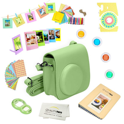 Picture of Quality Photo Instant Camera 12-Piece Accessories Bundle -Lime Green- Compatible for Fujifilm Instax Mini 8 & Mini 9 Camera Includes; Case W/Strap, Lens Filters, Photo Album & Frames + More