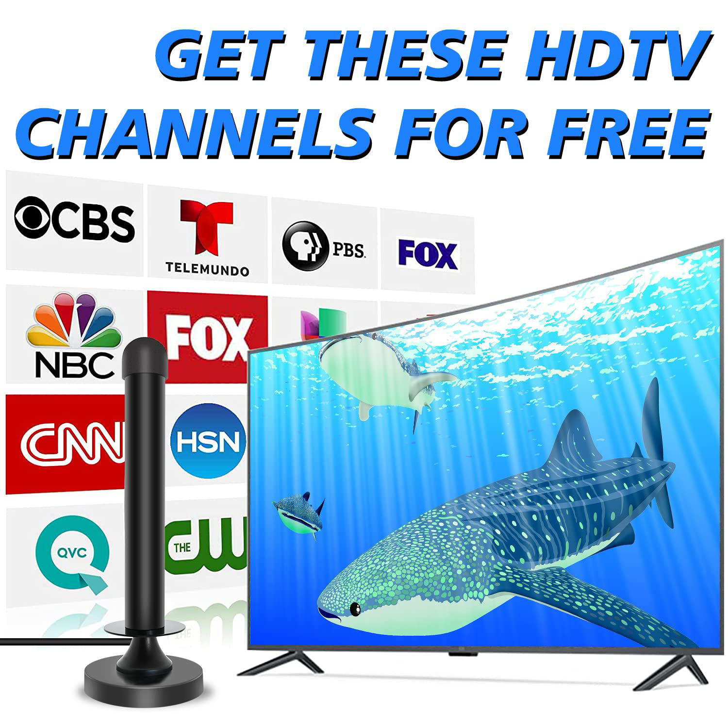 GetUSCart TV Antenna for Smart TV Without Cable, Indoor Digital TV