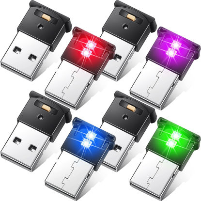 Picture of Frienda Mini USB LED Light, RGB Car LED Interior Lighting DC 5V Smart USB LED Atmosphere Light, Laptop Keyboard Light Home Office Decoration Night Lamp, Adjustable Brightness, 8 Colors (8 Pieces)