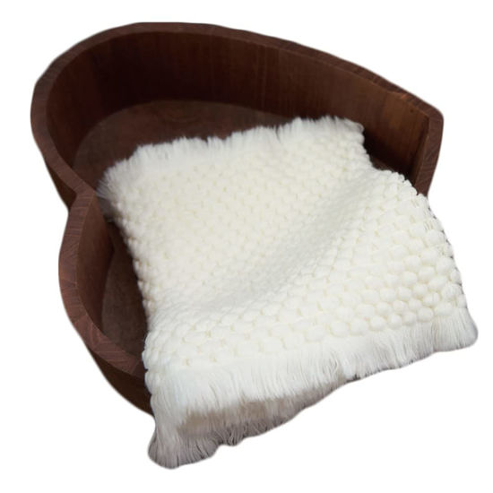 GetUSCart Baby Photography Props Basket Braid Wool Wrap Newborn Photo