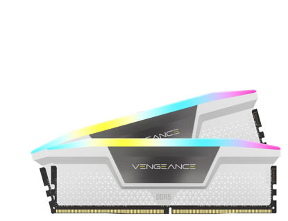 Picture of CORSAIR VENGEANCE RGB DDR5 RAM 64GB (2x32GB) 6000MHz CL40 Intel XMP iCUE Compatible Computer Memory - White (CMH64GX5M2B6000C40W)