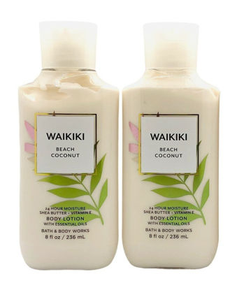 Picture of Bath and Body Works Super Smooth Body Lotion Sets Gift For Women 8 Oz -2 Pack (Waikiki Beach Coconut)