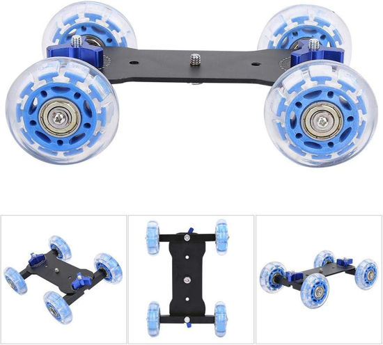 Mini Dolly Skater Car 10KG - Chariot Roues Silicone Pour Caméra DSLR, Smartphone, Caméscope - Slider Portable Bureau & Sol