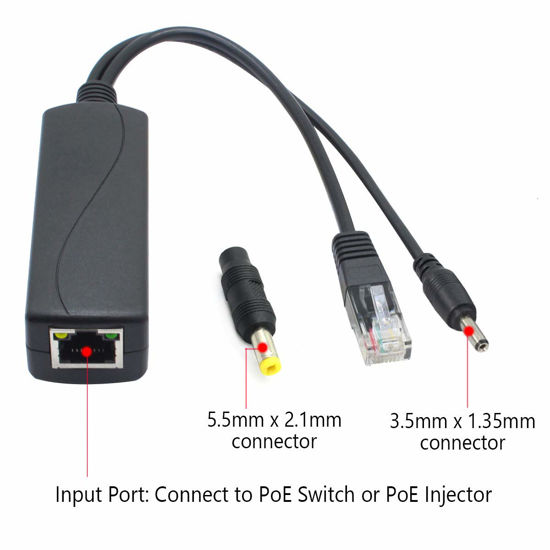 ANVISION 2-Pack 5V PoE Splitter – USB Type-C – 48V Tot 5V 2.4A – IEEE 802.3af – Voor 10/100Mbps Non-PoE Apparaten – Plug & Play