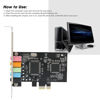Picture of Zyyini PCI-E 5.1 Stereo Audio Card, for CMI8738 5.1 Multi‑Channel Audio Chip Surround Sound Card, 6 Channels Desktop Stereo Sound Card, PCI-E to 3.5mm x 5, for Home Theater/3D Games