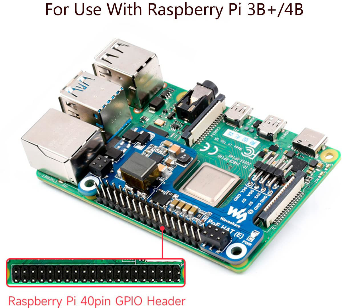 GetUSCart- waveshare PoE HAT E for Raspberry Pi 4B/Raspberry Pi 3B ...