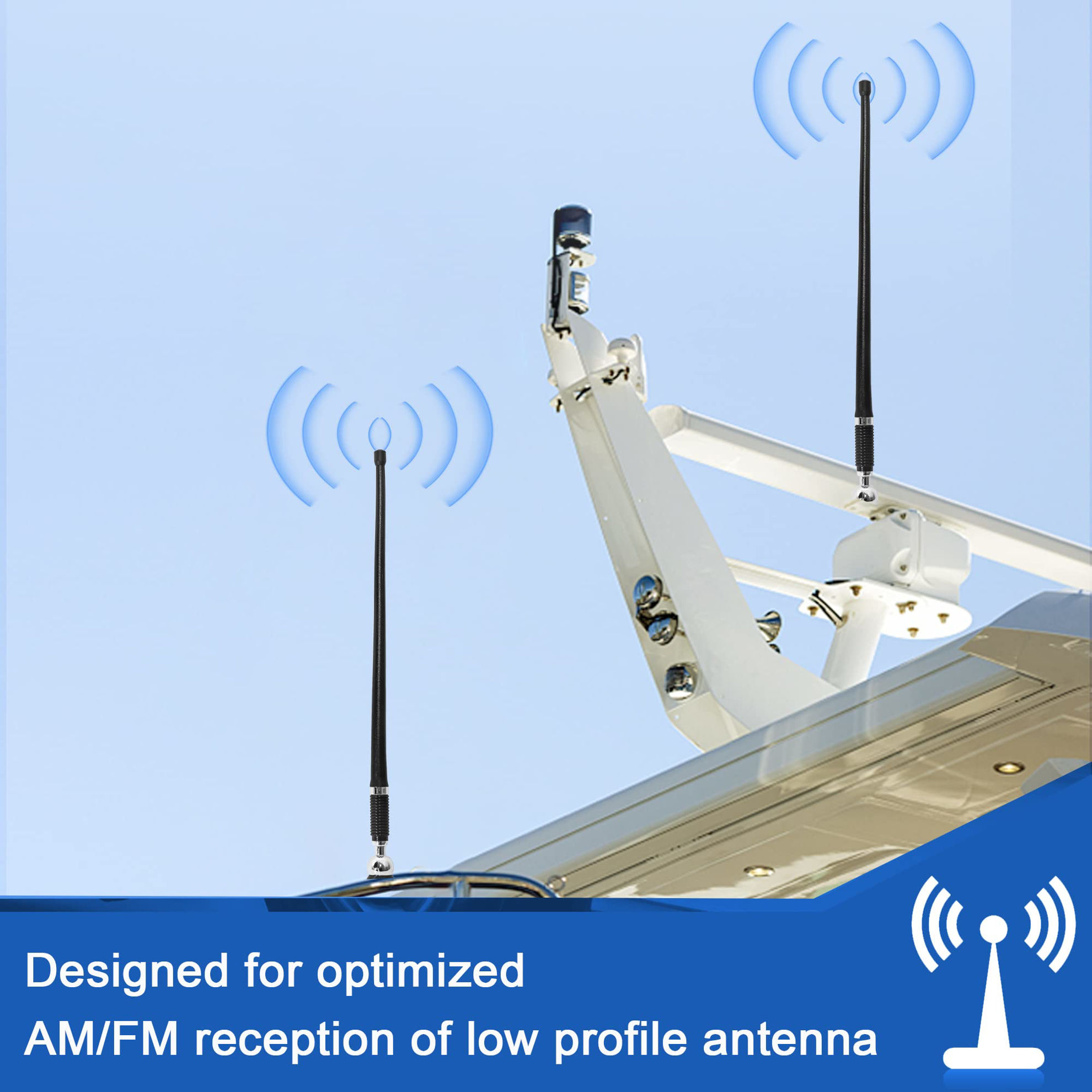 GetUSCart Anina 16 Inch Marine Radio Antenna for Pickup Truck Boat ATV