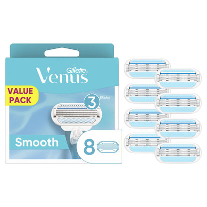 Picture of Gillette Venus Smooth Womens Razor Blade Refills, 8 Count, Lubracated to Protect the Skin from Irritation, Basic, 8 Count (Pack of 1)