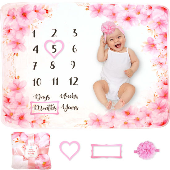 Baby month hot sale blanket girl