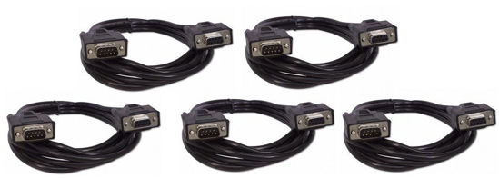 YCS Basics Black 10 Foot DB9 9 Pin Serial / RS232 Male/Female Extension