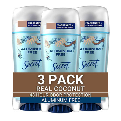 Picture of Secret Aluminum Free Deodorant for Women, Coconut 2.4 oz (Pack Of 3)