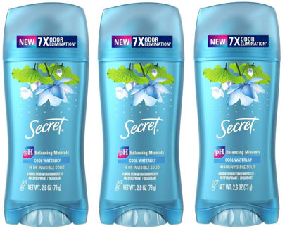 Picture of Secret Invisible Solid Antiperspirant Deodorant, Waterlily Scent, 2.6 oz (Pack of 3)