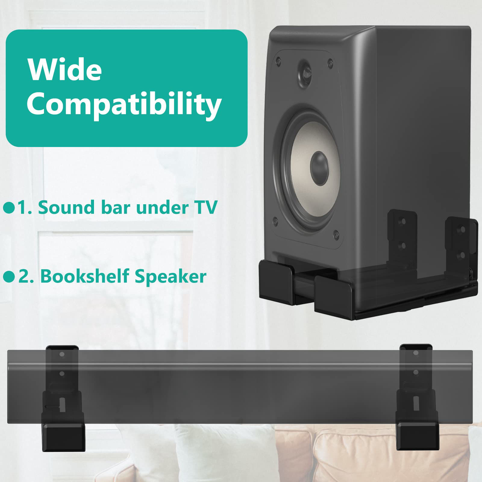 Wall Mountable Center Channel Speaker GetUSCart- WALI Universal Soundbar Wall Mount, Center Channel Speaker