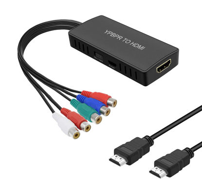 Picture of RuiPuo Component to HDMI Converter YPbPr to HDMI Adapter Supports 1080P/720P Compatible DVD, Blu-ray Player, PS2, PS3, Xbox to New HD TV/Monitor or Projector