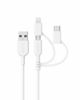 Picture of Anker Powerline II 3-in-1 Cable, Lightning/Type C/Micro USB Cable for iPhone, iPad, Huawei, HTC, LG, Samsung Galaxy, Sony Xperia, Android Smartphones, and More(3ft, White)