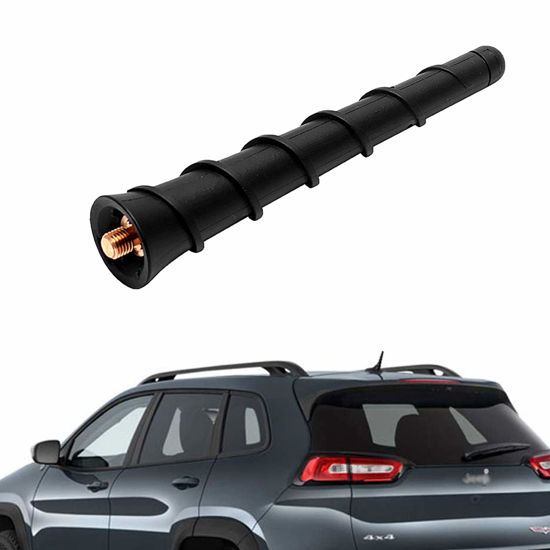 7" Black Spiral Rubber Antenna Mast – For Dodge Journey, Avenger, Jeep Cherokee 2010-2017