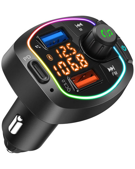 Bluetooth FM Transmitter with Dual Charging Type-C PD QC3.0