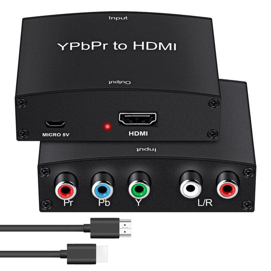 NEWCARE Component to HDMI Adapter YPbPr R L to HDMI Coverter 5 RCA RGB to HDMI Converter Adapter for Wii DVD Xbox 360 PS2 PS3 to HDTV Monitor