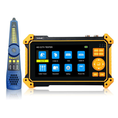 Picture of Rsrteng HD-3200C CCTV Tester HD Coaxial 4K 8MP TVI/CVI/AHD/SDI/CVBS Camera Tester with Cable Tracer 5 inch TFT-LCD Screen Monitor 5 in1Support Support RS485 Audio HDMI VGA DC12V Output PTZ Control