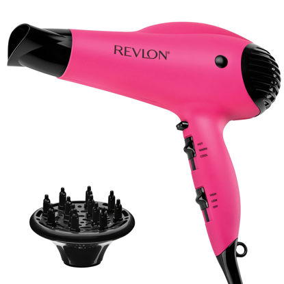 Picture of Revlon Volume Booster Hair Dryer | 1875W for Voluminous Lift and Body, (Pink)